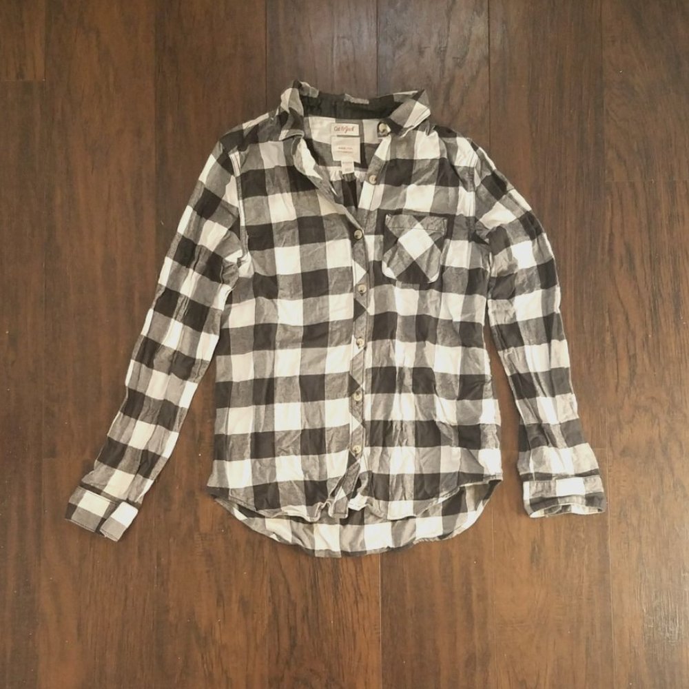 Target Cat & Jack Plaid Flannel Shirt Big Gingham